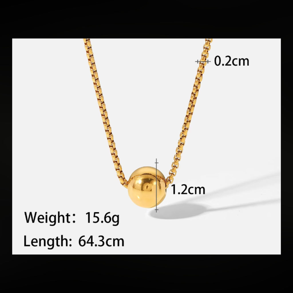 ÉCLATINE Golden Sphere Necklace| Hypoallergenic Waterresistant