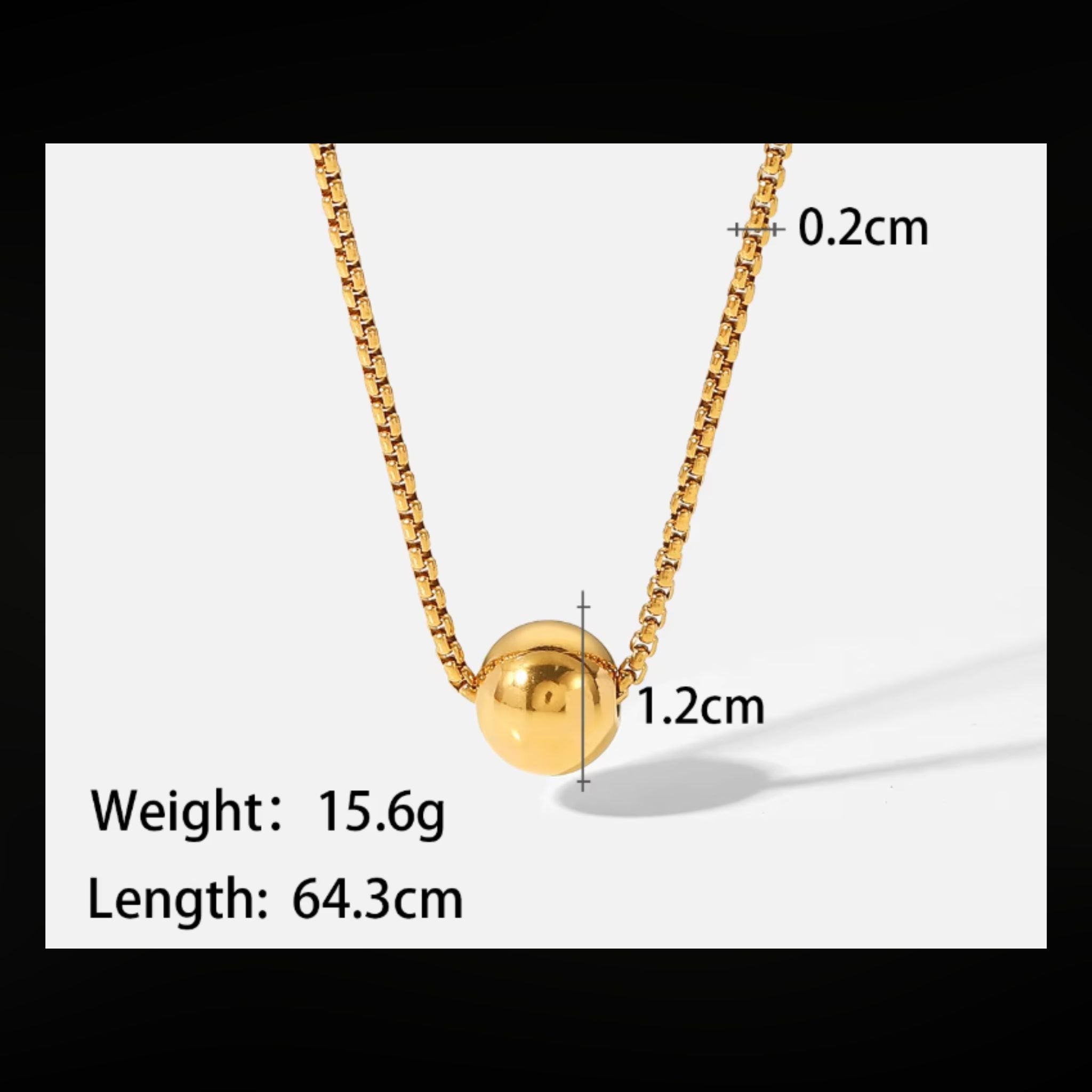 ÉCLATINE Golden Sphere Necklace| Hypoallergenic Waterresistant