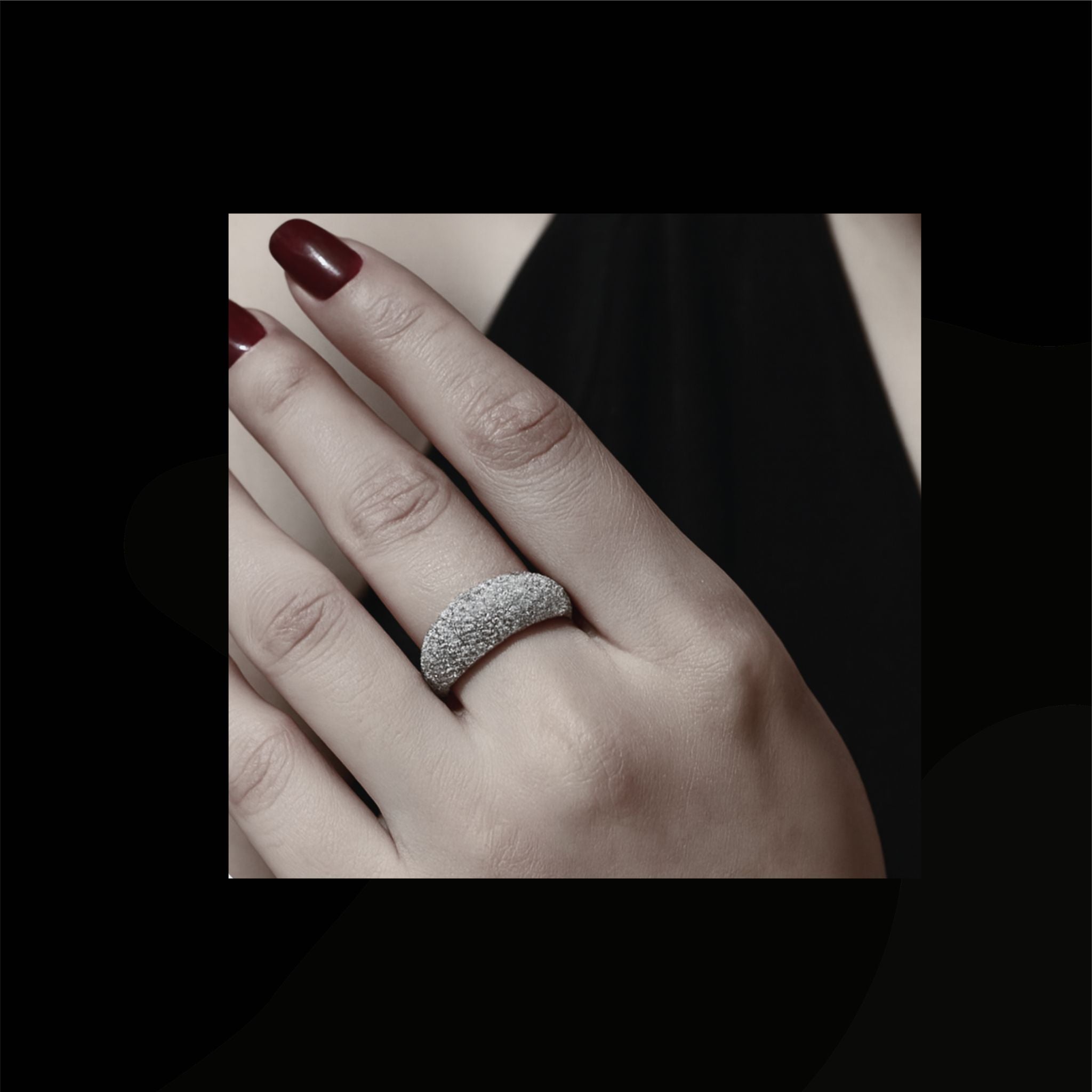 *Now Available in Gold -  ÉCLATINE Luxe Pavé Dome Moissanite Ring | Statement Sparkle