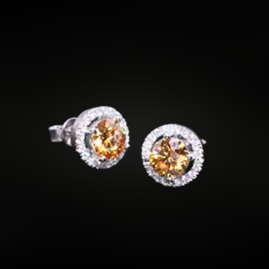 + NEW COLORS | ÉCLATINE | Prism Halo Stud Earrings (1ct, 2ct)