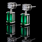 ✦ÉCLATINE Made |Emerald-Cut Lab Emerald Necklace & Earring Set