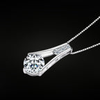 ÉCLATINE 8mm(2ct) Moissanite Trapeze Pendant Necklace – White Gold Plated