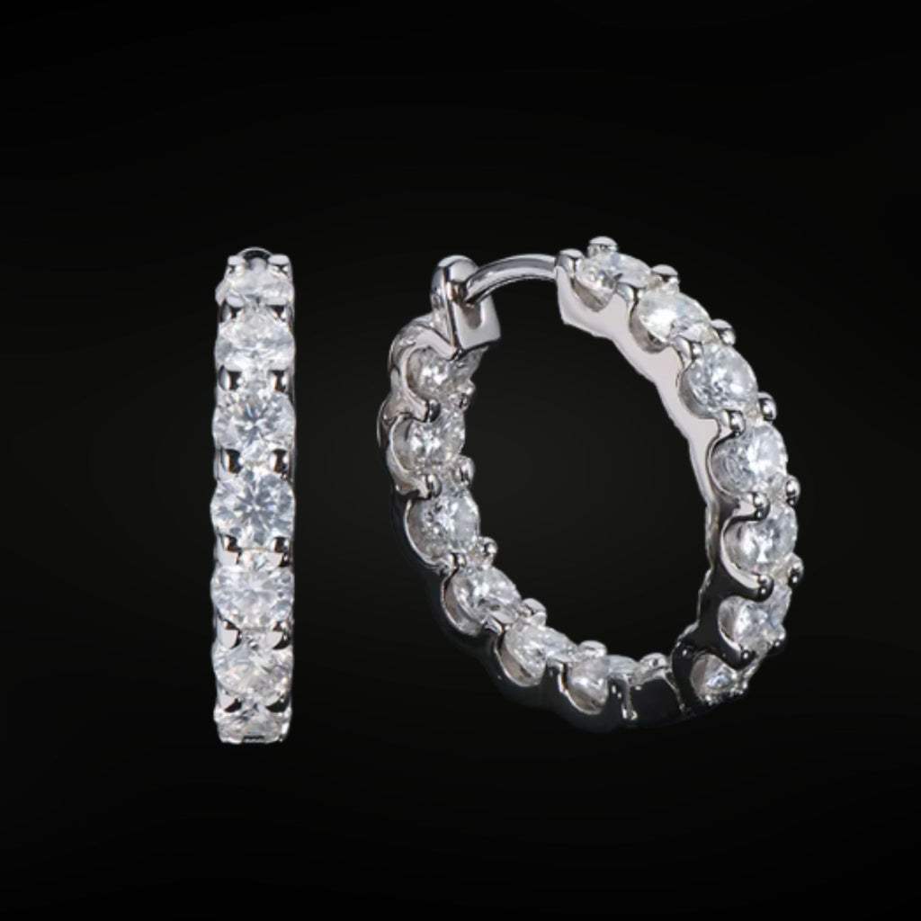 🎁Grand Opening Special | ÉCLATINE Inside-Out Moissanite Hoop Earrings (925 Sterling Silver · White/Yellow Gold Plated)