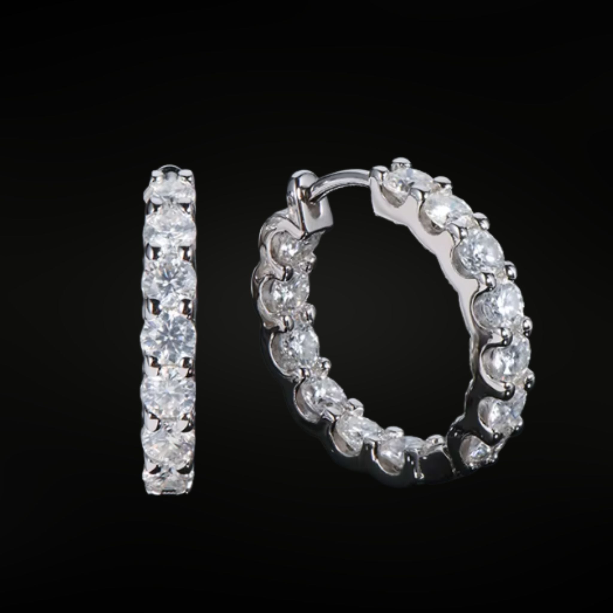 🎁Grand Opening Special | ÉCLATINE Inside-Out Moissanite Hoop Earrings (925 Sterling Silver · White/Yellow Gold Plated)