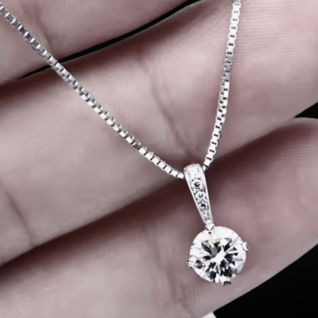 ÉCLATINE Box Chain 2 ct Moissanite Necklace