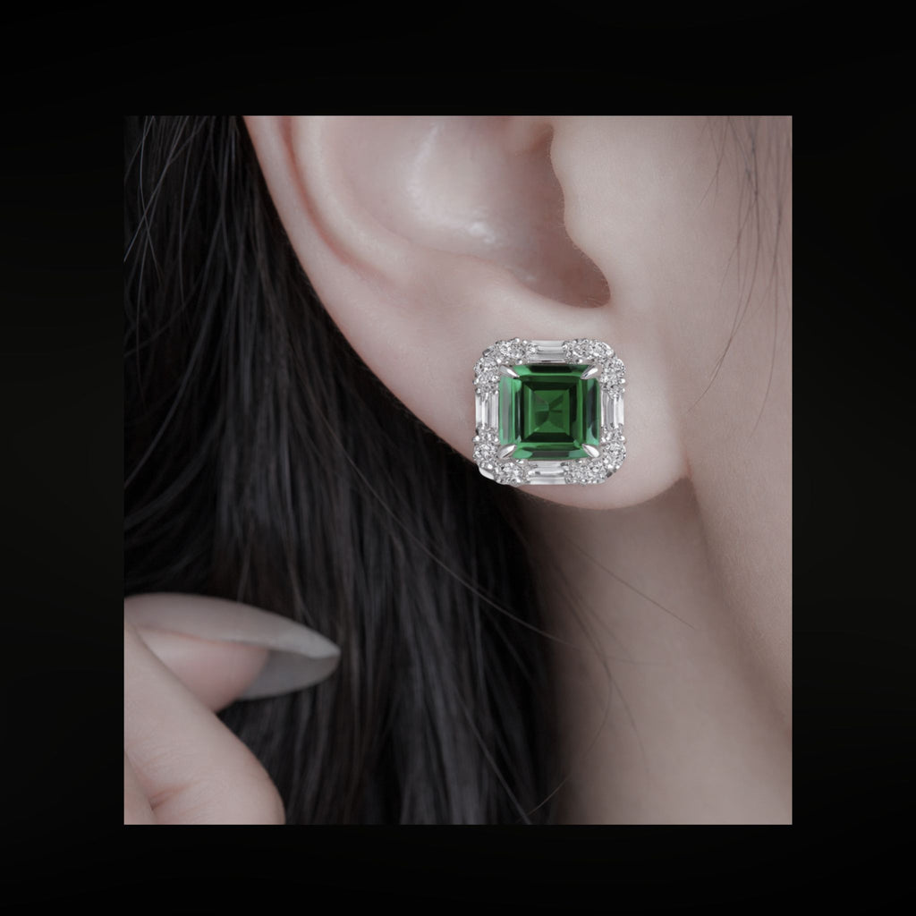 ÉCLATINE Made | Cushion Cut Color Gem Stud Earrings (2ct Each)