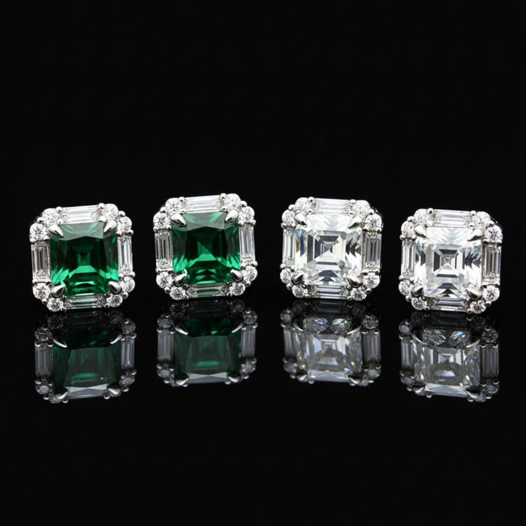 ÉCLATINE Made | Cushion Cut Color Gem Stud Earrings (2ct Each)