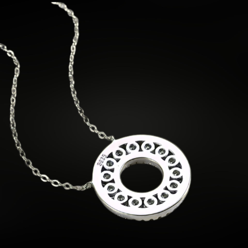 ÉCLATINE Love Open Circle Pendant Necklace (925 Silver · White Gold Plated)