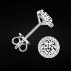 ÉCLATINE 1.0CT Halo Moissanite Stud Earrings