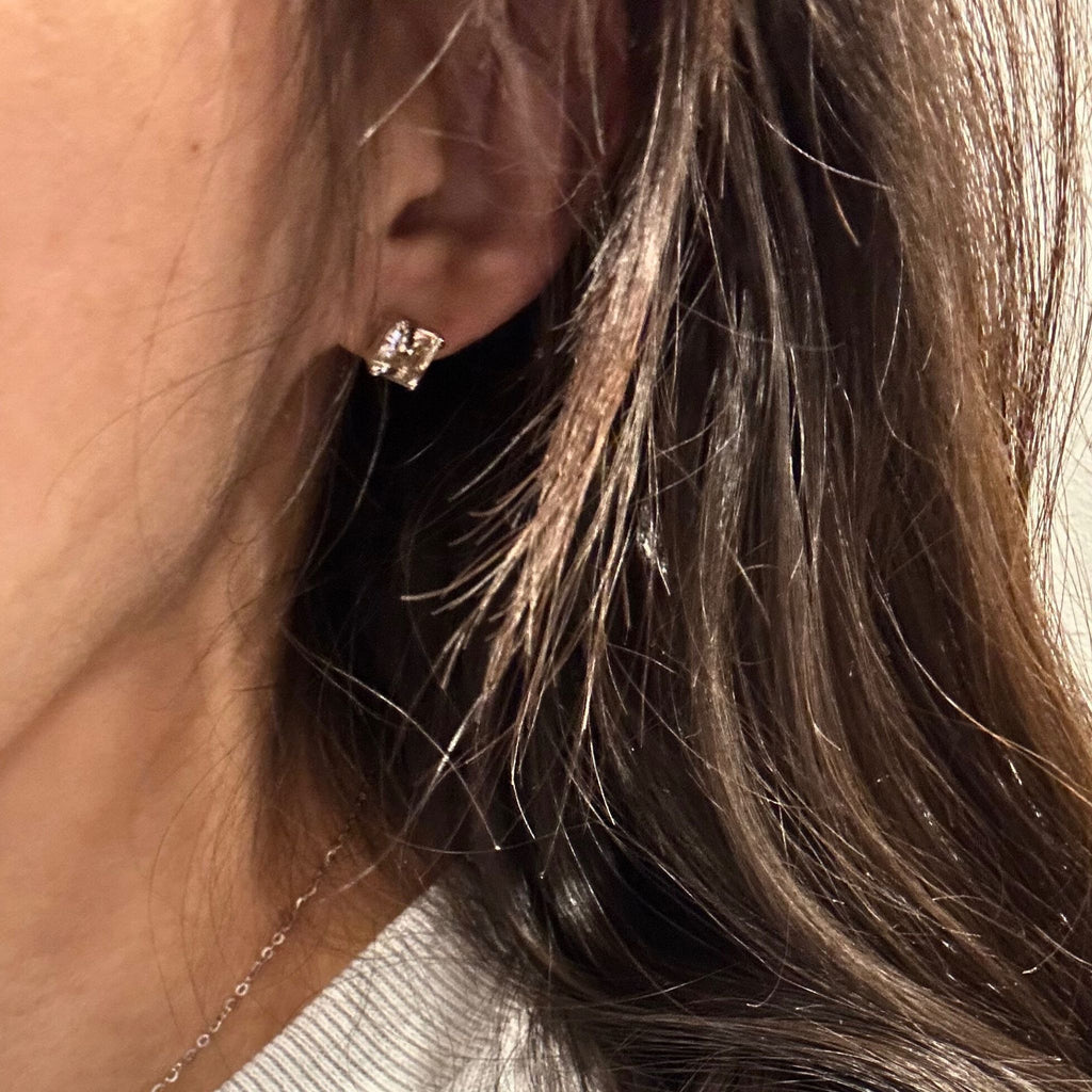 ÉCLATINE Classic Asscher Cut Stud Earrings (approx. 2ct Each)