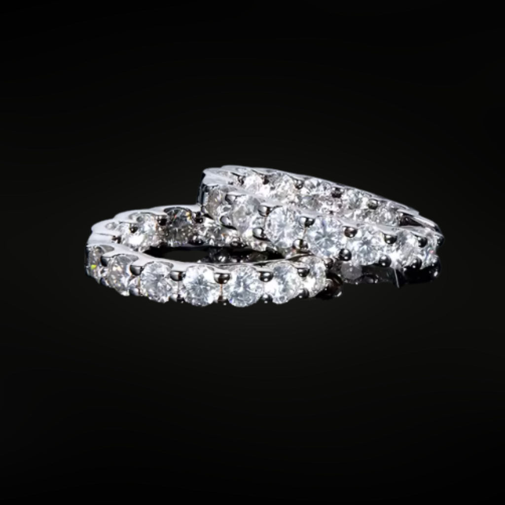 🎁Grand Opening Special | ÉCLATINE Inside-Out Moissanite Hoop Earrings (925 Sterling Silver · White/Yellow Gold Plated)