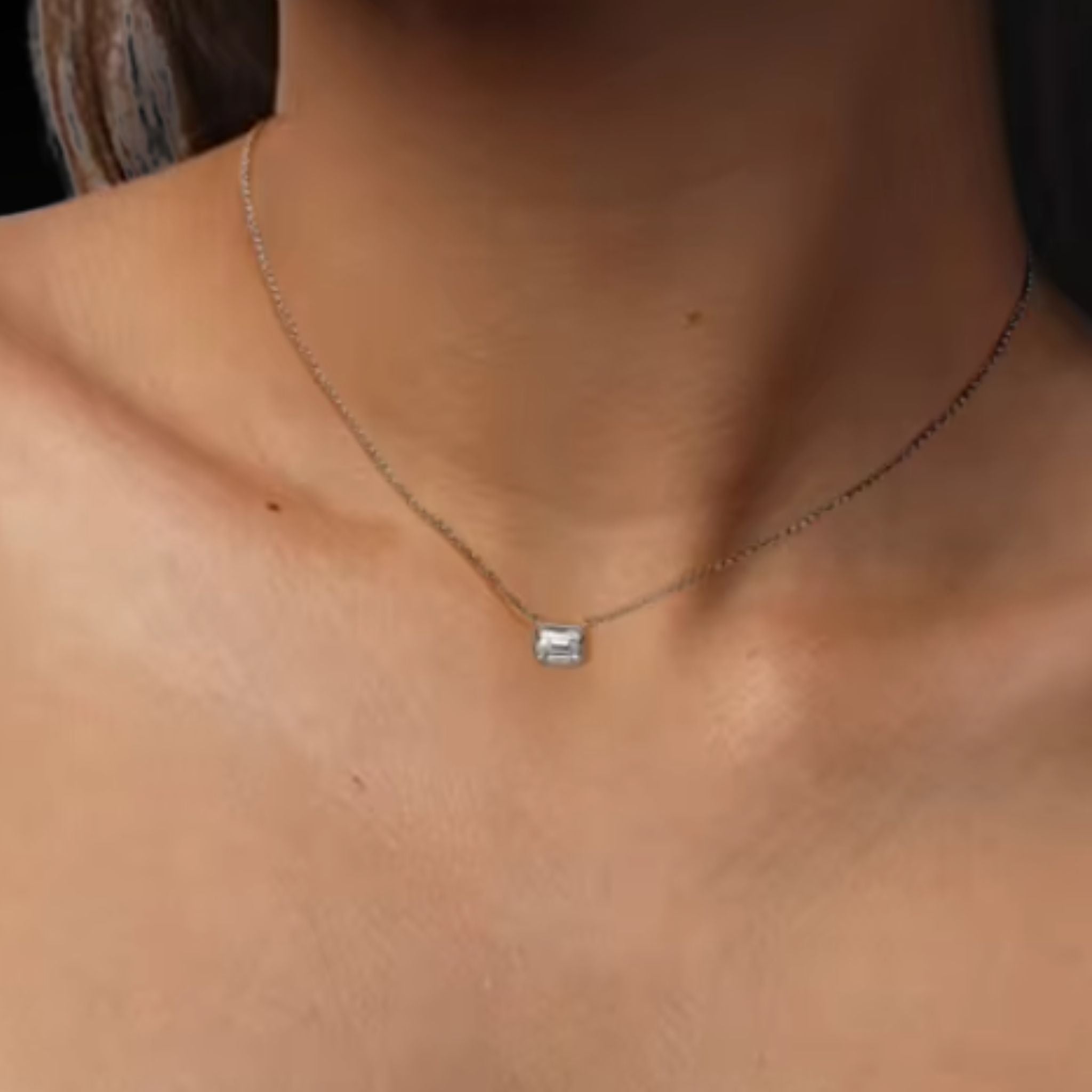 ÉCLATINE I SEE YOU Emerald Cut Necklace