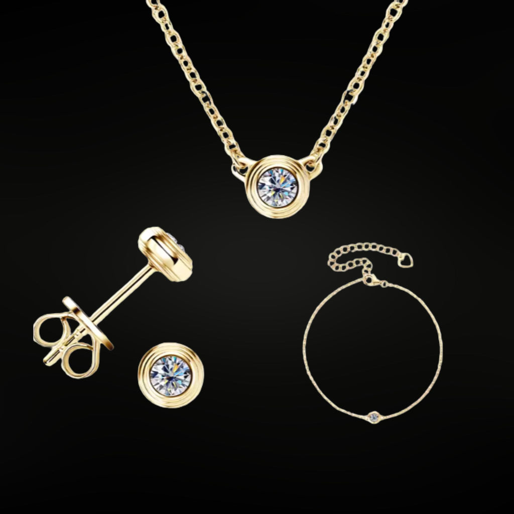 🎁Grand Opening Special | ÉCLATINE Essential 3-Piece Moissanite Set (925 Silver)