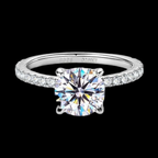 ÉCLATINE Classic 2.0CT Moissanite Solitaire Ring (925 Silver, Gold Plated)