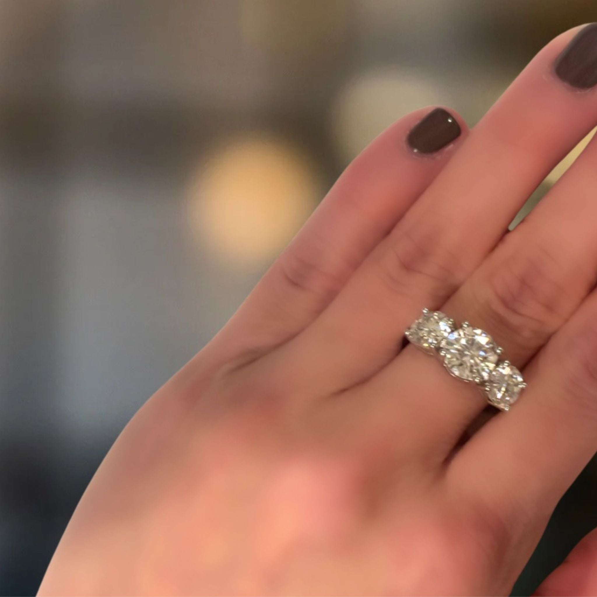 ÉCLATINE Trinity 3-Stone Moissanite Engagement Ring (2.0ct + 1.0ct × 2 | 925 Silver)