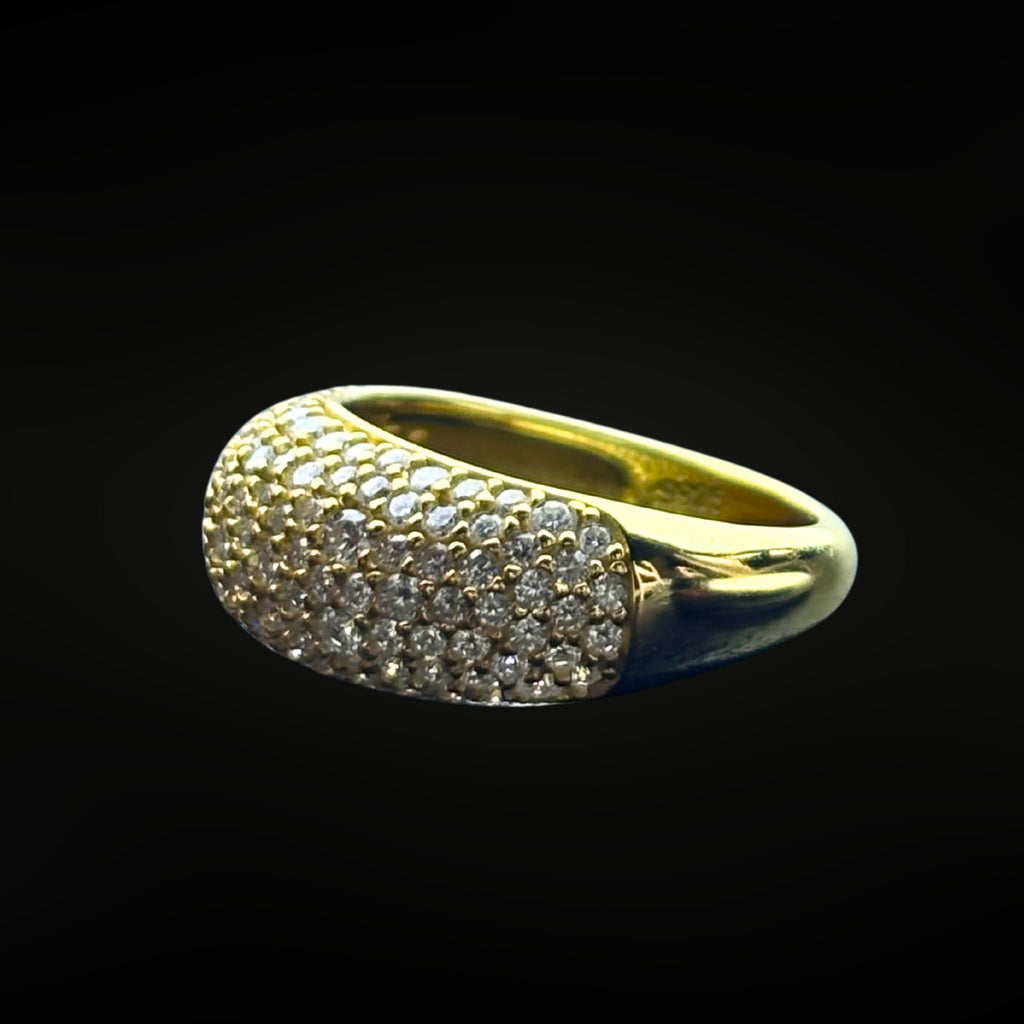 *Now Available in Gold -  ÉCLATINE Luxe Pavé Dome Moissanite Ring | Statement Sparkle