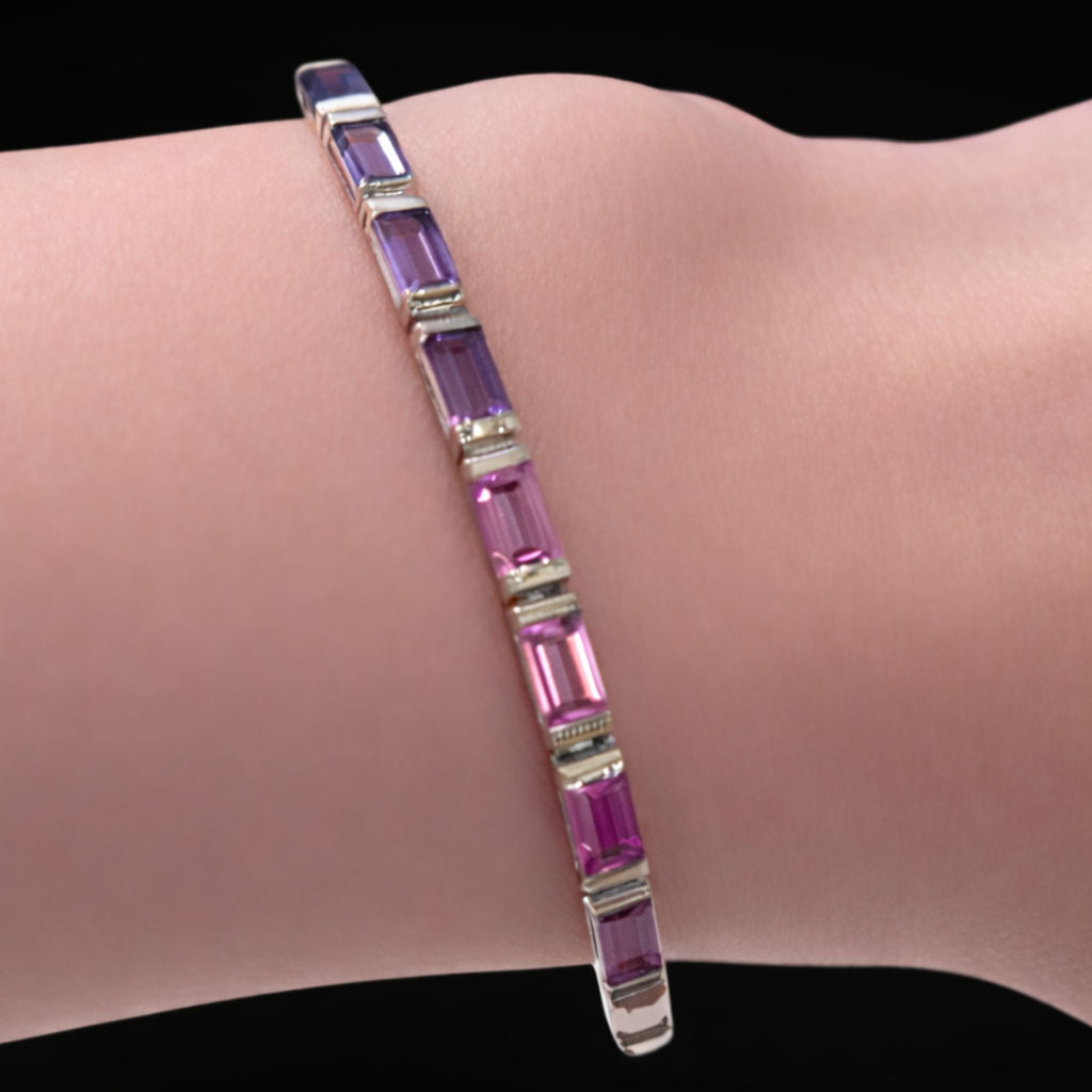 ÉCLATINE  Baguette-Cut Rainbow Tennis Bracelet