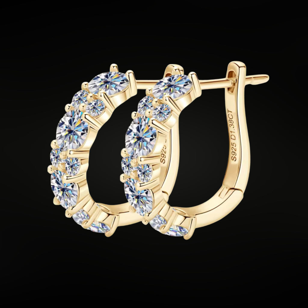 ÉCLATINE  2.76ct D Color VVS1 Moissanite Hoop Earrings · 925 Silver