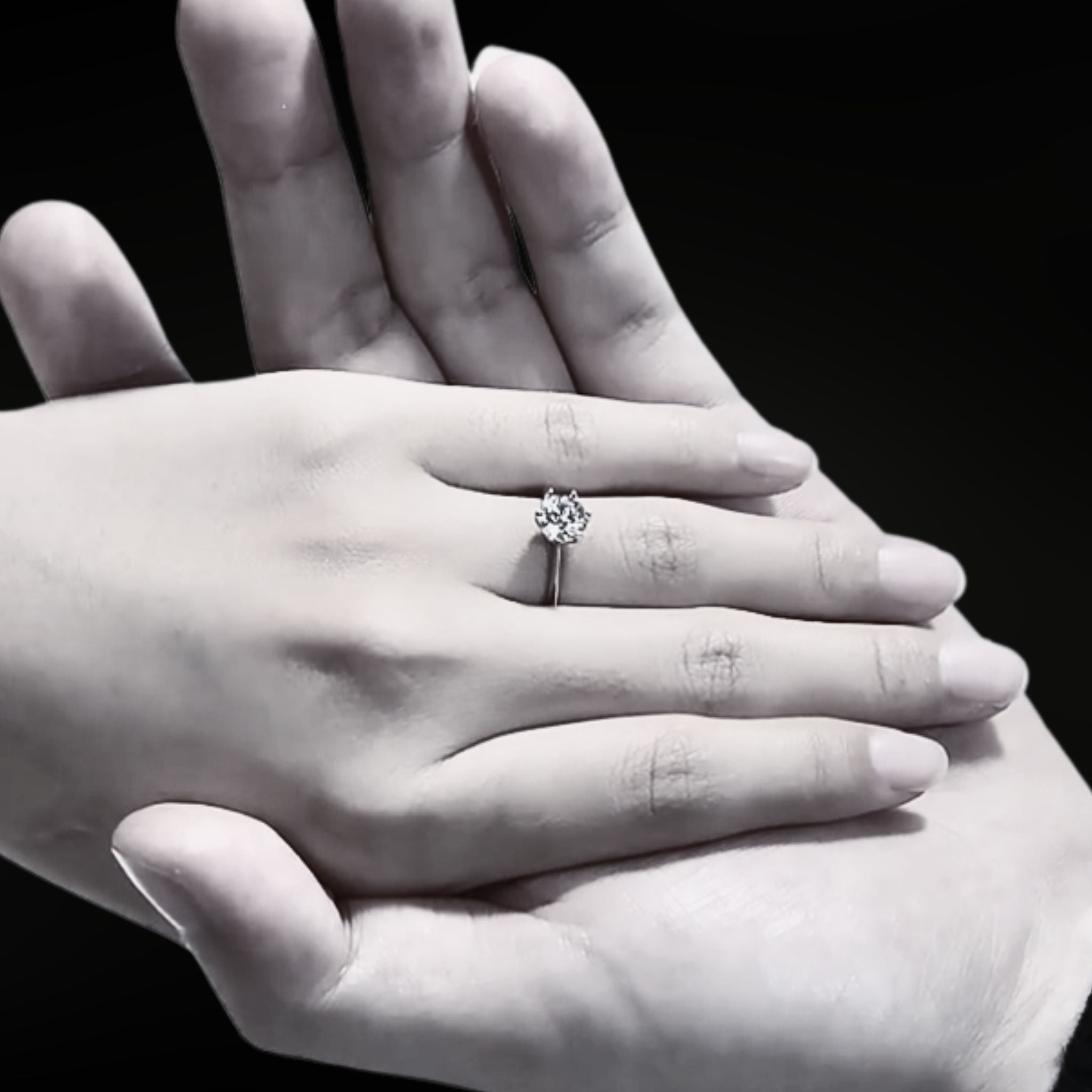 ÉCLATINE Will You Marry Me Classic 3.0ct Moissanite Solitaire Engagement Ring (925 Silver)