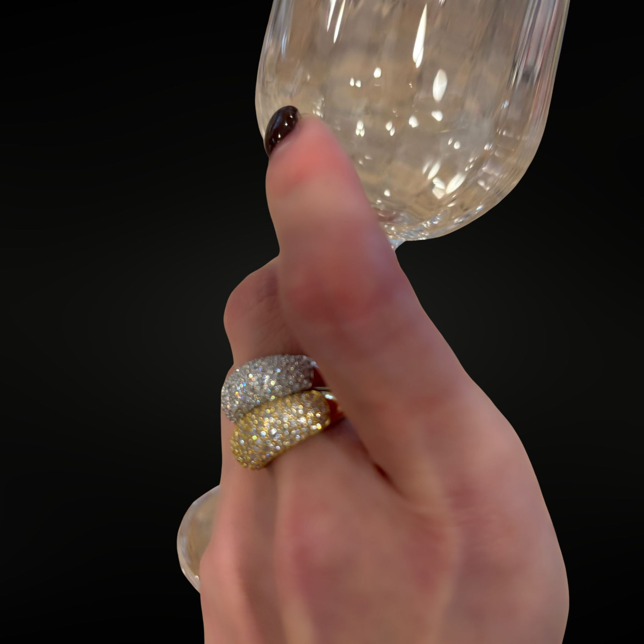 *Now Available in Gold -  ÉCLATINE Luxe Pavé Dome Moissanite Ring | Statement Sparkle