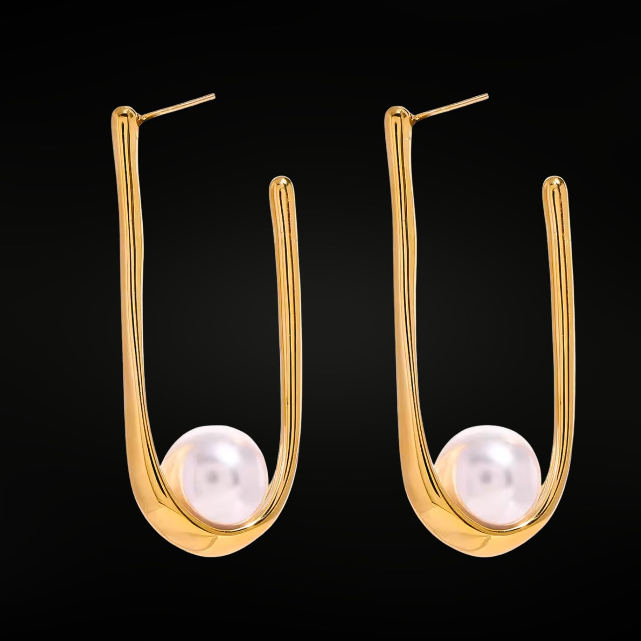 ÉCLATINE Metropolitan Curve Pearl Earrings