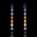 ✦ÉCLATINE Made|  Rainbow Drop Earrings | Lab-Grown Sapphire