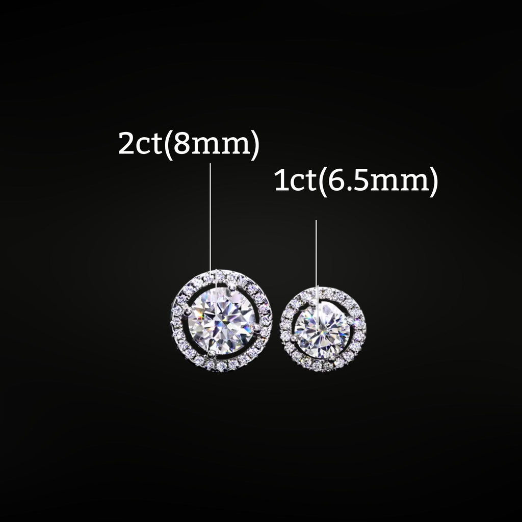 + NEW COLORS | ÉCLATINE | Prism Halo Stud Earrings (1ct, 2ct)