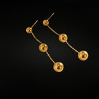 ÉCLATINE Time Square Ball Drop 18K Gold Plated  Earrings (Waterproof · Hypoallergenic)