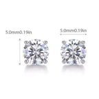 ÉCLATINE Classic 0.5 ct  Moissanite Stud Earrings (925 Silver · 4-Prong)