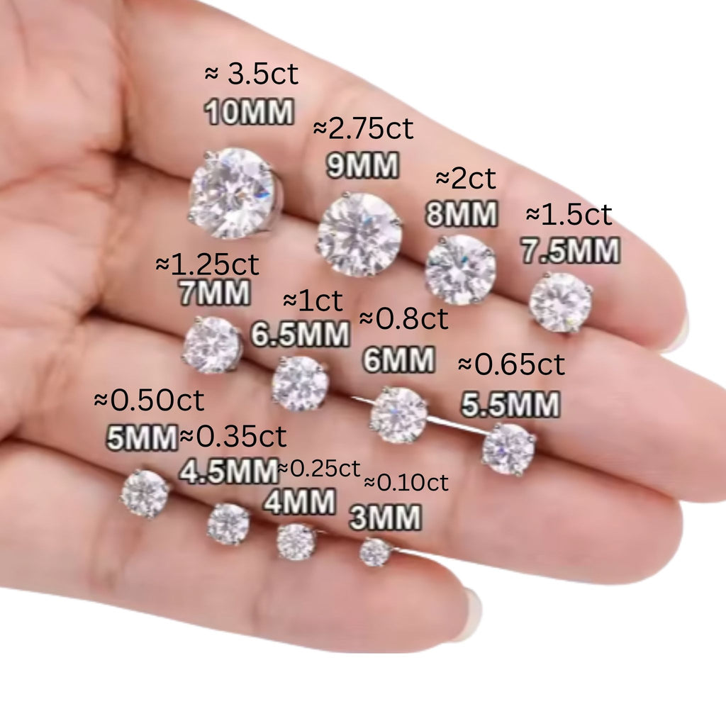 ÉCLATINE Classic 0.5 ct  Moissanite Stud Earrings (925 Silver · 4-Prong)