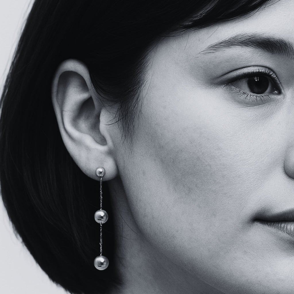 ÉCLATINE Time Square Ball Drop 18K Gold Plated  Earrings (Waterproof · Hypoallergenic)