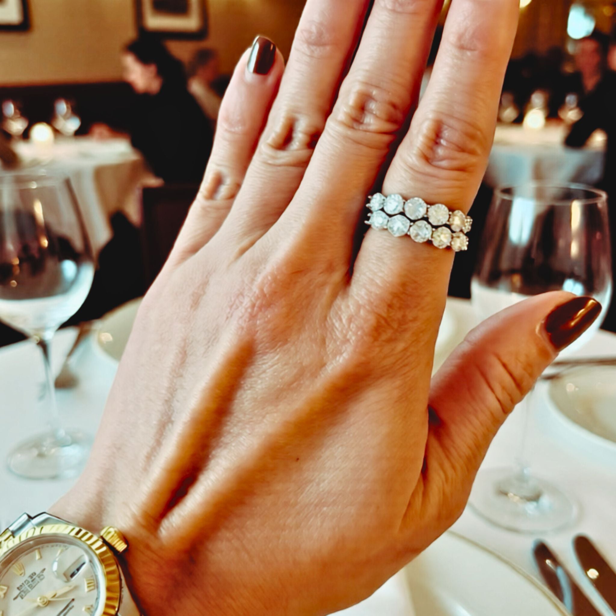 ÉCLATINE 5-Stone Moissanite Band Ring (925 Silver · White Gold Plated)