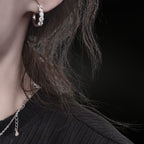 mini hoop ring moissanite silver 