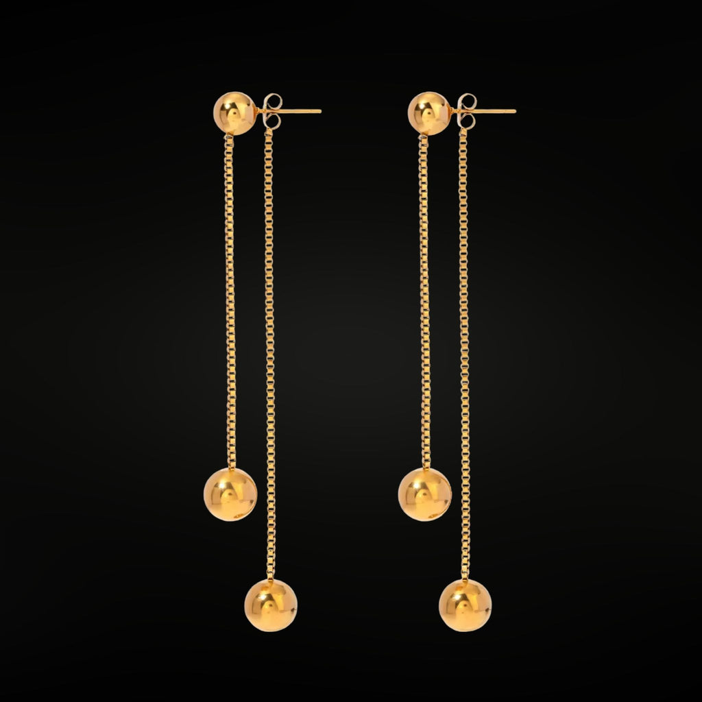 ÉCLATINE Double Line Ball Drop Earrings
