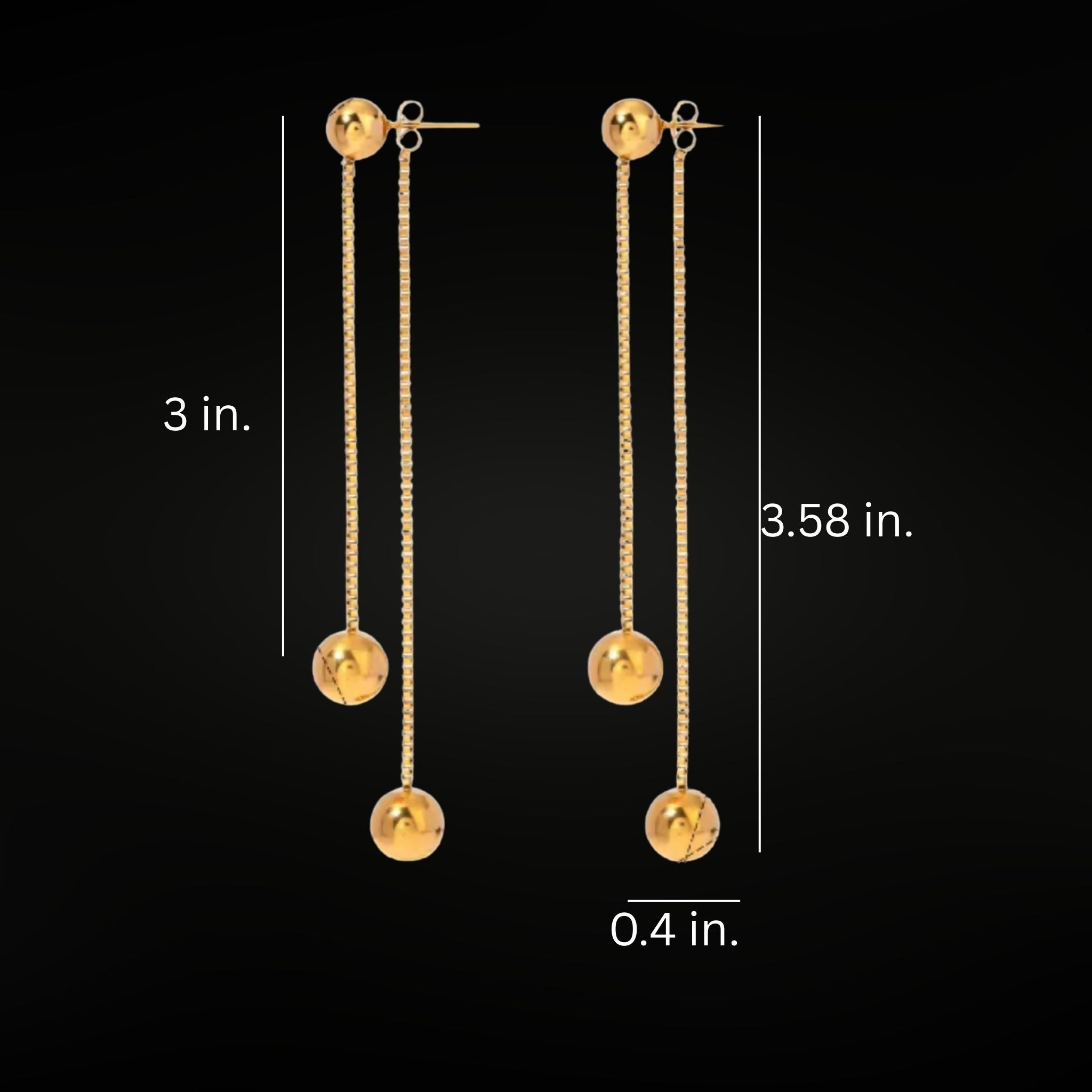 ÉCLATINE Double Line Ball Drop Earrings