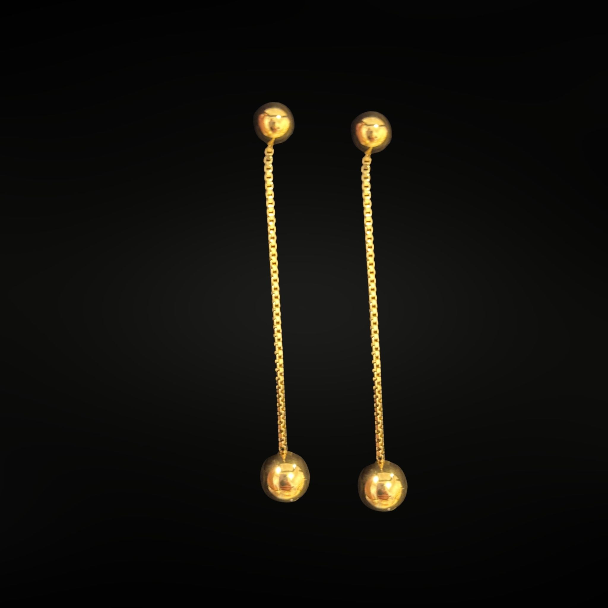 ÉCLATINE Double Line Ball Drop Earrings