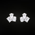 ÉCLATINE Signature Three-Stone Stud Earrings