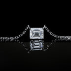 •The East-West Emerald Cut Necklace | 11*9 mm (approx. 4ct)