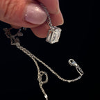 •The East-West Emerald Cut Necklace | 11*9 mm (approx. 4ct)