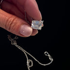 •The East-West Emerald Cut Necklace | 11*9 mm (approx. 4ct)