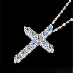 ÉCLATINE Grace Cross Pendant Necklace (925 Silver · White Gold Plated)