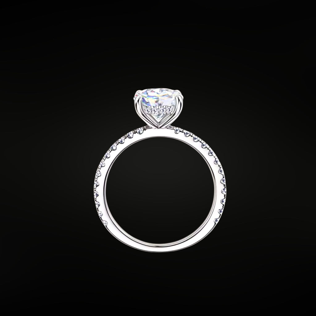 ÉCLATINE Classic 2.0CT Moissanite Solitaire Ring (925 Silver, Gold Plated)