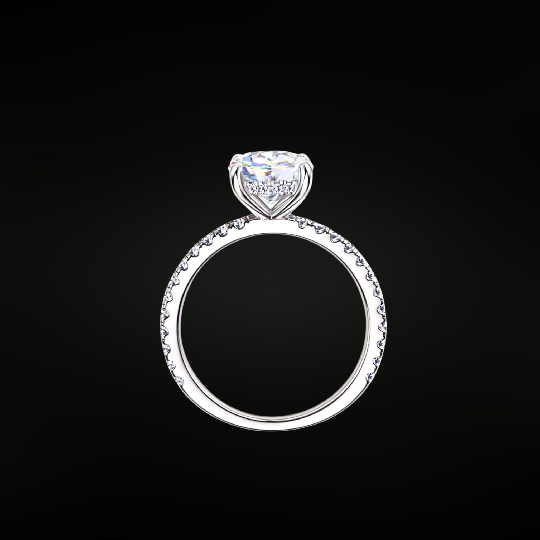 ÉCLATINE Classic 2.0CT Moissanite Solitaire Ring (925 Silver, Gold Plated)
