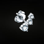 3-stone moissanite earrings in 925 sterling silver