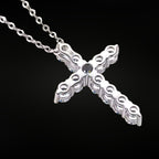 ÉCLATINE Grace Cross Pendant Necklace (925 Silver · White Gold Plated)