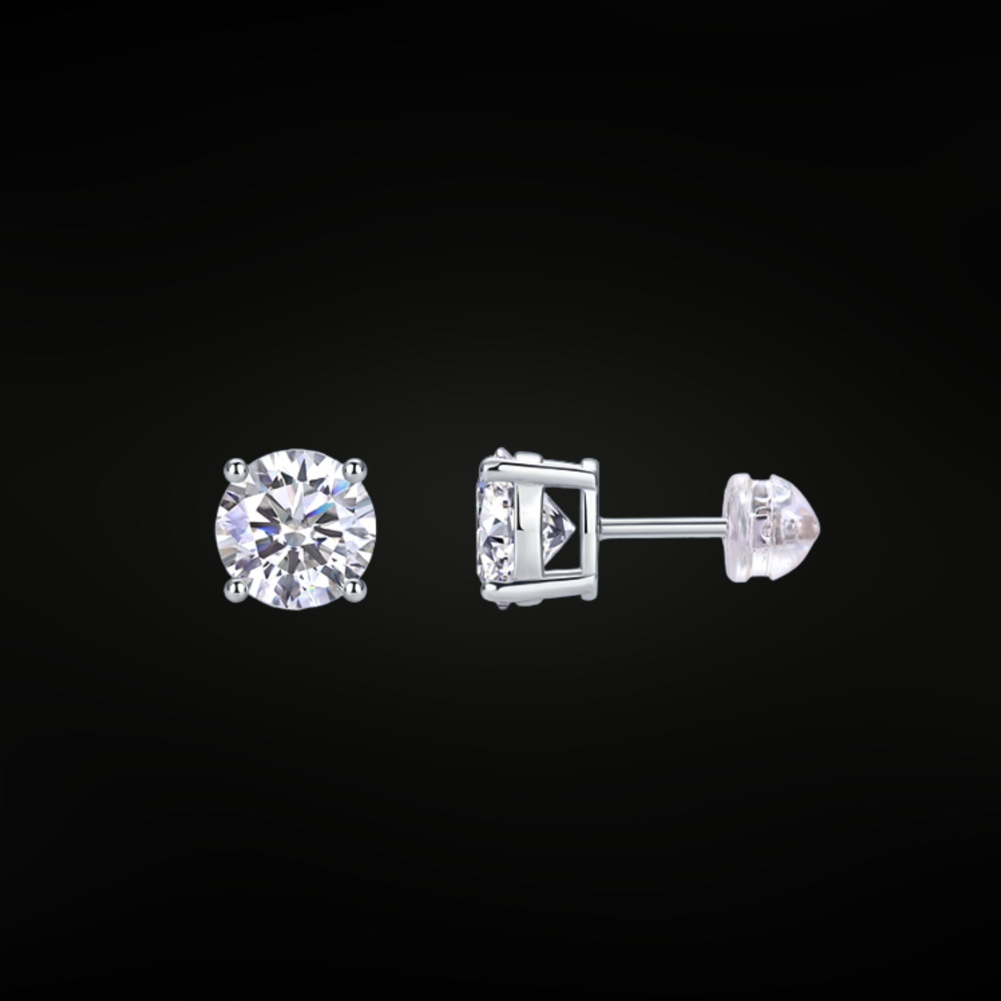 ÉCLATINE Classic 0.5 ct  Moissanite Stud Earrings (925 Silver · 4-Prong)