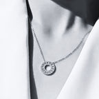 ÉCLATINE Love Open Circle Pendant Necklace (925 Silver · White Gold Plated)