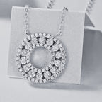 ÉCLATINE Love Open Circle Pendant Necklace (925 Silver · White Gold Plated)