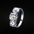 3-stone moissanite engagement ring with 2ct center and 1ct side stones