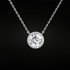 1 ct halo moissanite necklace